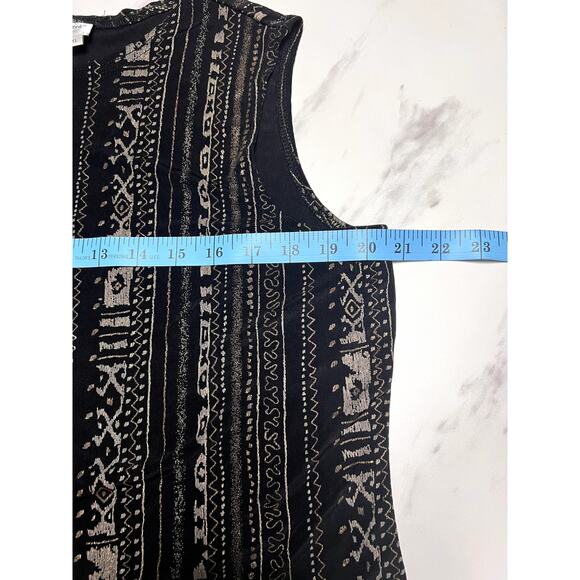 Vintage Coldwater Creek Matching Cardigan and Camisole Top Black & Gold Pattern - Picture 12 of 12